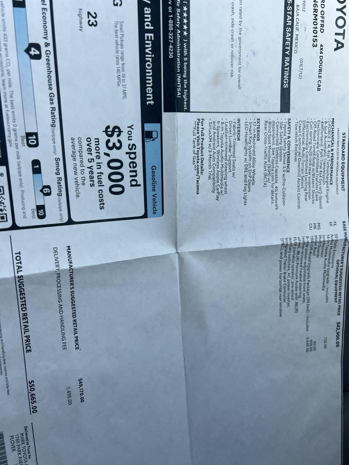 2024 Toyota Tacoma TRD Off Road