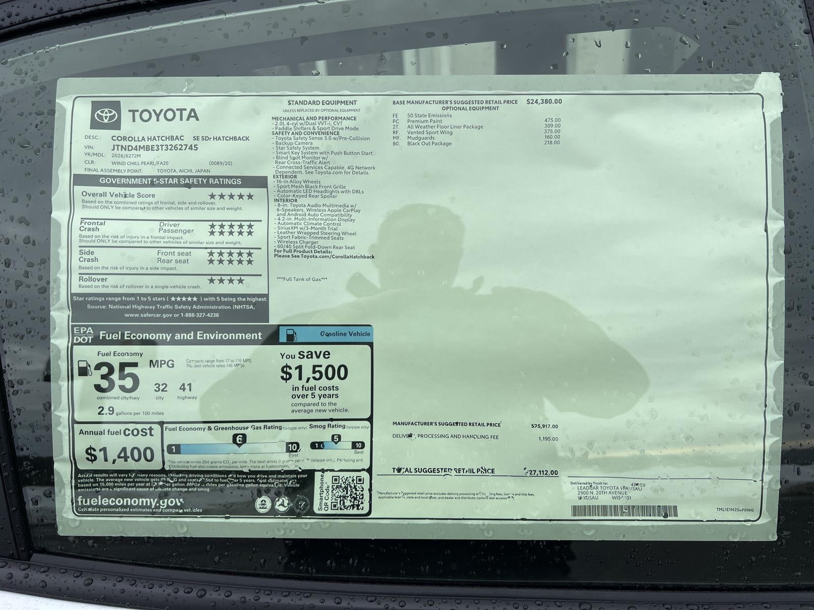 2026 Toyota Corolla Hatchback SE