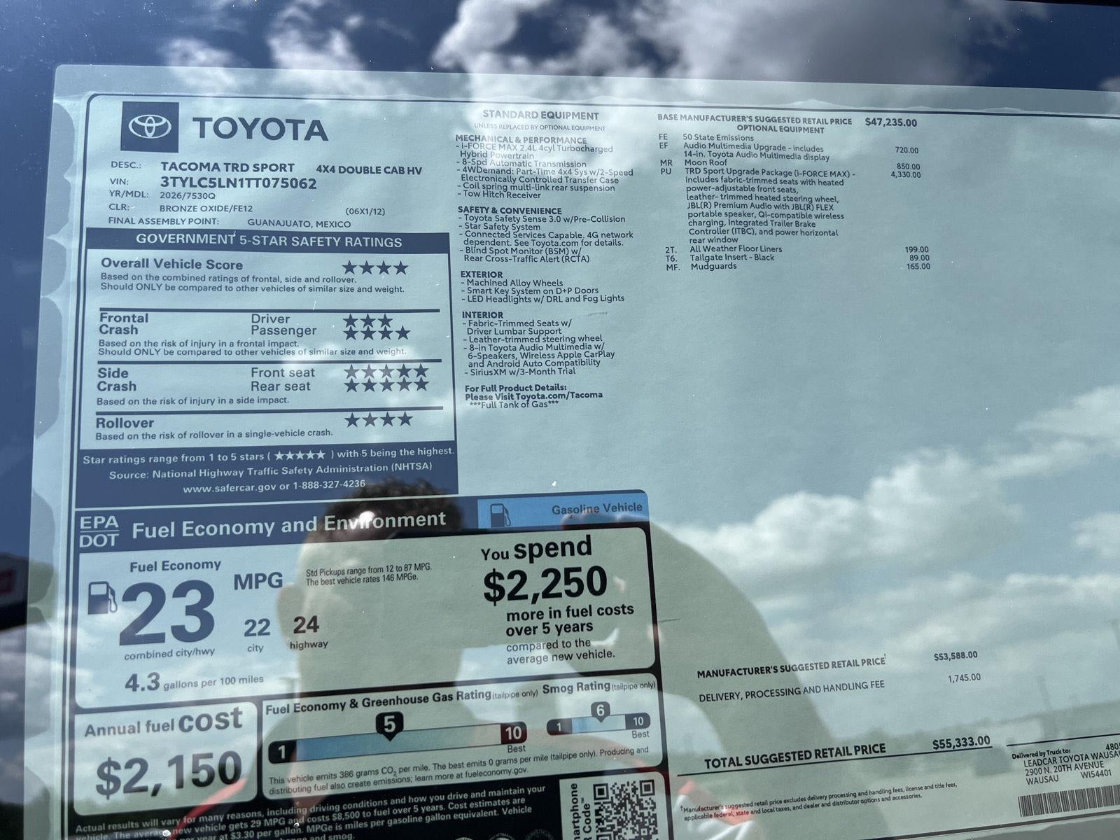 2026 Toyota Tacoma i-FORCE MAX Tacoma TRD Sport
