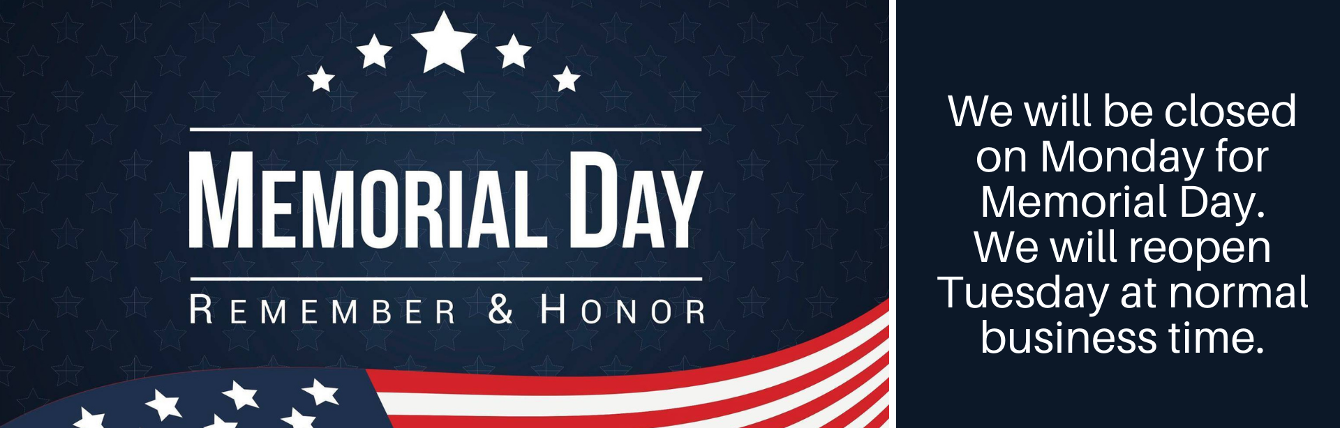 Closed Memorial Day